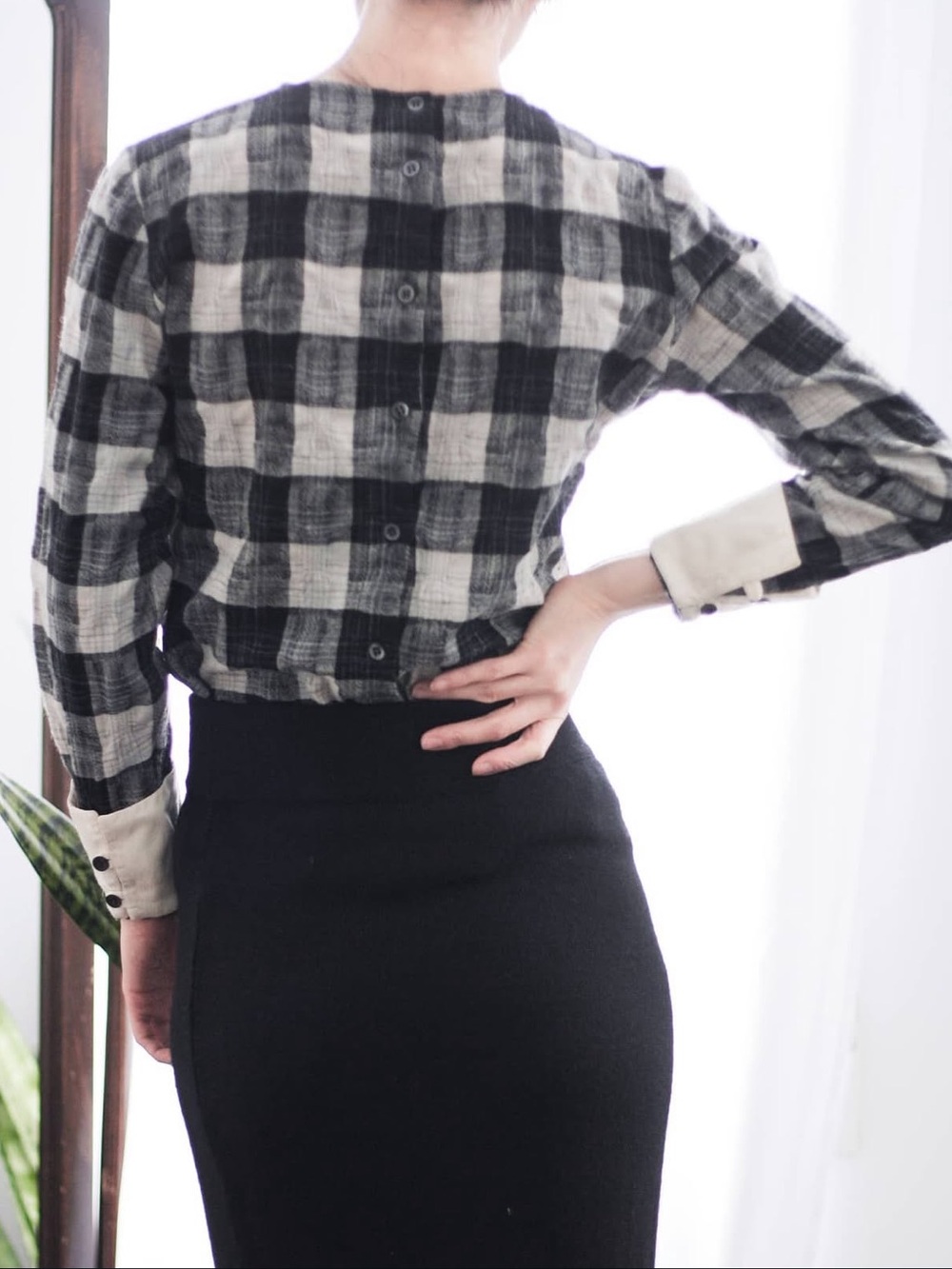 Vintage Giorgio Armani wool flannel blouse